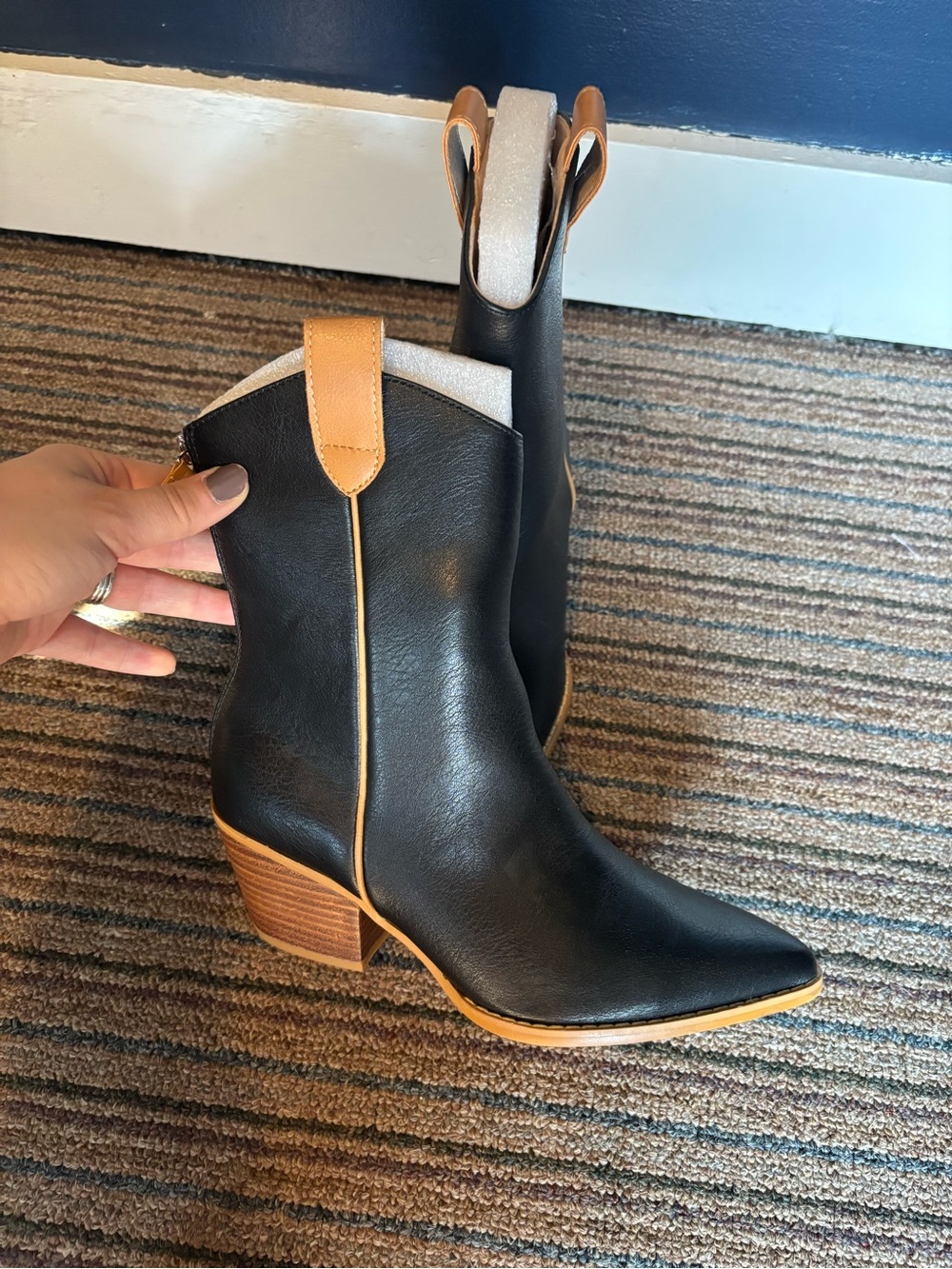 Oasis Society- Classic Black Pointed Toe Ankle Boots